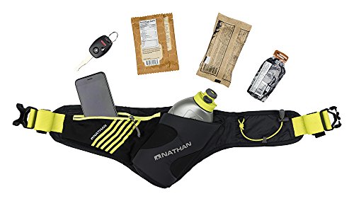 Nathan Peak Running Hydration Waist Pack Belt with 18oz Water Bottle - Black