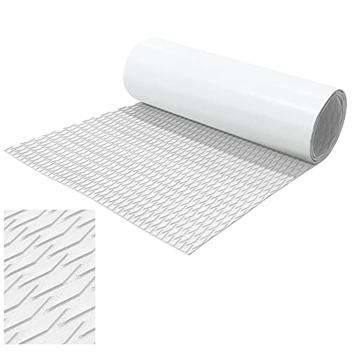 White EVA Foam Boat Decking Sheet with Traction Pad for Kayak, Surfboard - 94.5" x 21.6"