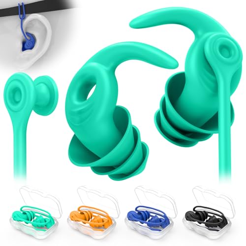 Multicolored Waterproof Reusable Silicone Swim Ear Plugs - 4 Pairs for Adults & Teens