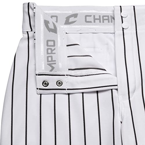 Champro Mens Triple Crown Baseball Knickers with Pinstripes - Small White & Black