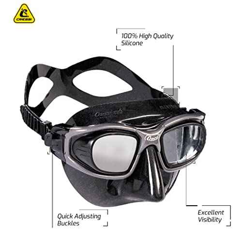 Cressi Freediving 2-Flat Lens Mask - Low Internal Volume - Perfect Vision - Minima: Made in Italy