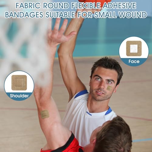 Fabric Square Bandages - 7/8 Inch, Pack of 200, Individually Wrapped - First Aid
