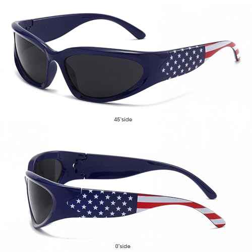 LASPOR Wrap Around Sport Sunglasses for Women Men Sport Shades Glasses Y2K Sunglasses
