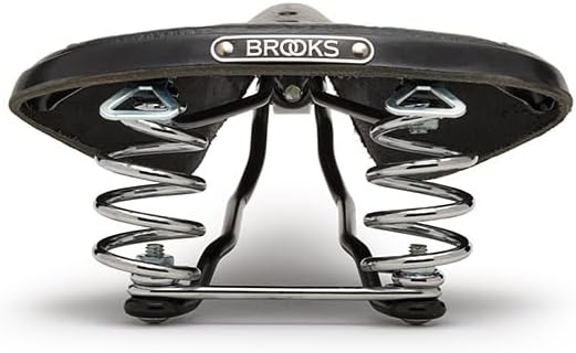 Brooks England B67 Short, Leather Bike Saddle with Suspension Springs