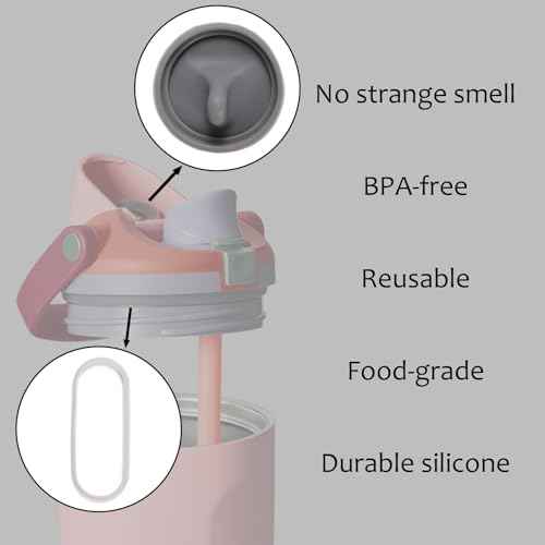 2pcs Leak-Proof Stoppers for Owala FreeSip Sway 30oz 40oz and 2pcs Rubber Seal Replacement for Free Sip Sway/Tumbler 40oz Grey Silicone Sports Water Bottle Top Lid Cap Insert Accessories Parts