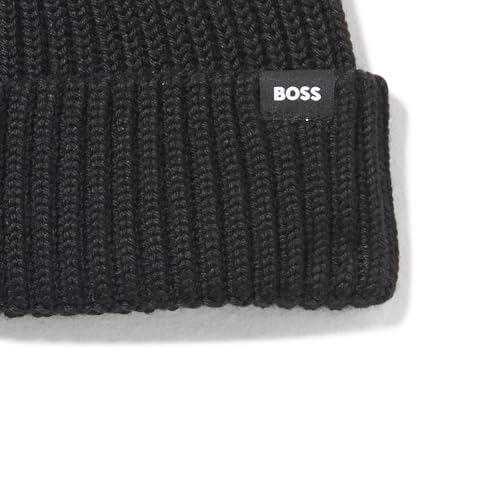 BOSS Mens Ribbed Fisherman Style Beanie