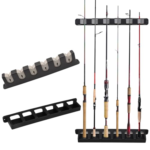 Vertical Fishing Rod Holders Wall Mount Pole Racks for Garage Gray 6 - Durable & Stable
