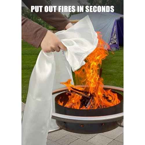 Fire Blanket Emergency for Home and Kitchen, 40" x 40", Fiberglass Suppression Fire Retardant Blankets for Office, Car, Warehouse, Fireplace, Grill Safety (2 Pack)