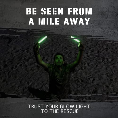 Green Emergency Glow Sticks 12 Hour Duration - 20 Pack Industrial Grade Survival Lights