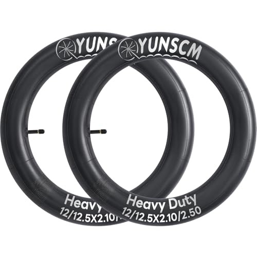 2-Pcs 12"/12.5" Heavy Duty Bike Tubes 12/12.5x2.10/2.50 AV32mm Schrader Valve 52/64-203 Inner Tubes Compatible with 12x2.10/2.50 12.5 x 2.10/2.50 Bicycle Bike Tire Tubes