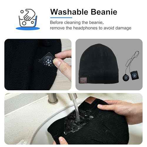 Greatfine Bluetooth Beanie, Beanie with Bluetooth Headphones HD Stereo for Men/Women/Teen, Unique Tech Gift for Christmas