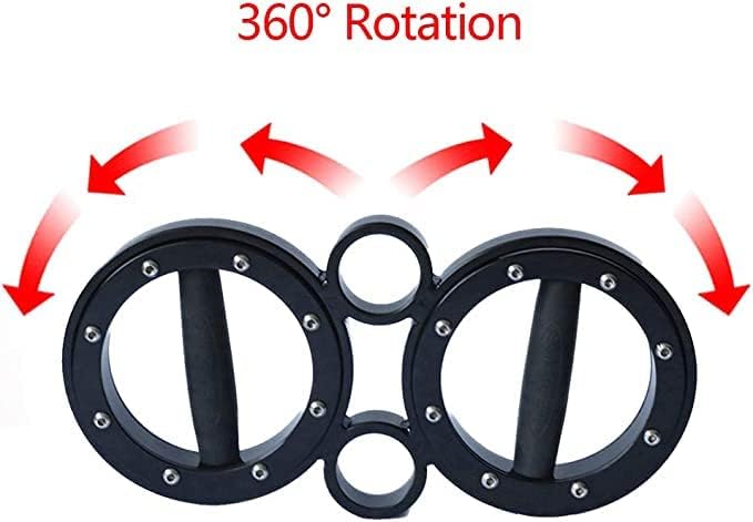 FIITY 8/12 Pounds Multifunctional Hand and Forearm Trainer - Spinning Burn Muscle Training - 360 Degree Rotating Grips – Sliver/Black