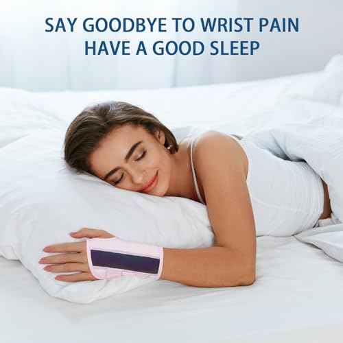 Wrist Brace for Carpal Tunnel Night Support with 2 POM Stays, Wrist Splints Left/Right Hand Stabilizer Adjustable Wrist Support for Tendonitis Arthritis Pain Relief (Rosepink-Right, M)