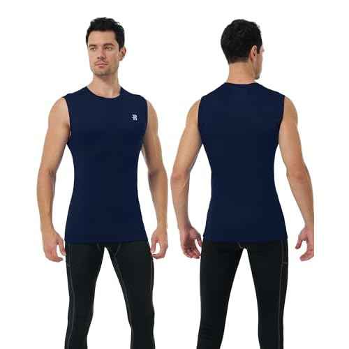 Runhit Sleeveless Compression Shirt Men Athletic Base Layer Shirts