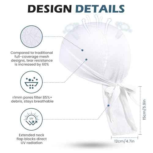 GXCROR Cooling Bandana Cap, Sweat Wicking Helmet Liners, Skull Caps, Doo Rag for Motorcycle, Bicycle, Running, Outdoor Work