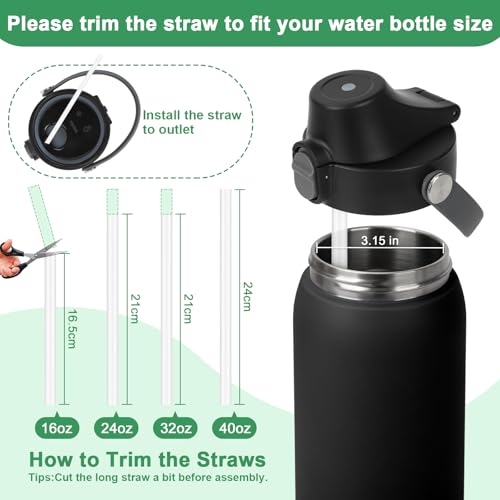 Black Lid Replacement for Owala Freesip & Kids Bottles 16oz-40oz, Leak-Proof
