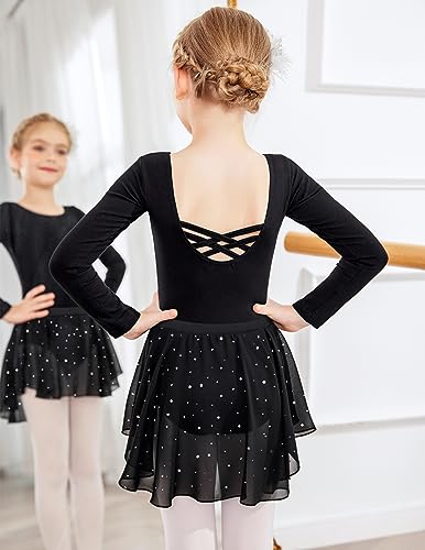 Girls Ballet Leotard Toddler Dance Outfit with Skirt Combo - 4-5T Black