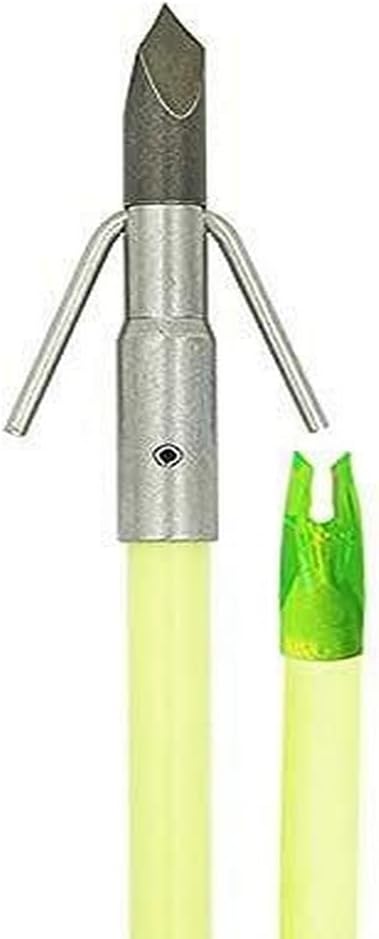 Muzzy Classic Chartreuse Fiberglass Bowfishing Fish Arrow with Nock Installed