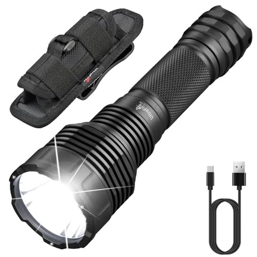 Rechargeable Tactical Flashlight 2200 Lumens with Holster for Police, Outdoors