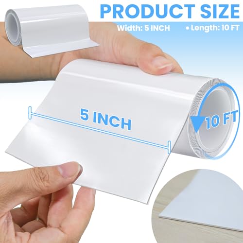 Heavy Duty Waterproof Repair Tape for Fabric Plastic Tarp Tent RV Boat Cover White 5x10FT