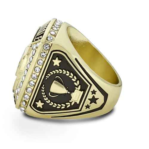 Express Medals Champion Gold MVP Most Valuable Player Trophy Ring Award Gift Prize with Display Neck Chain and Stand Championship Rings
