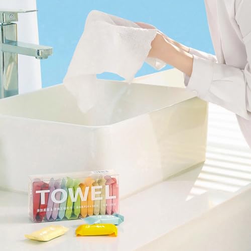 Disposable Compressed Face Towels Pack - Portable Travel Washcloths for Outdoor Camping & Travel