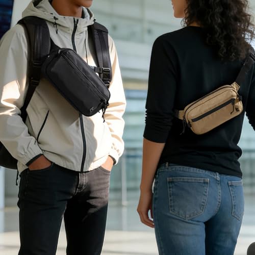 tomtoc 3.5L Sling Bag for Men Women with RFID Blocking Crossbody Chest Pack - Light Gray