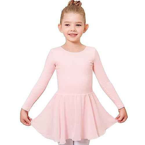 Stelle Ballet Leotards for Girls Long Sleeve Toddler Dance Leotard Outfits with Skirt Classic(Little/Big Kid)