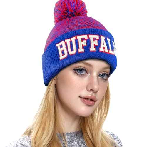 Football Beanie Hat for Men and Women Super Soft Football Knit Pom Beanie Mens Winter Cap