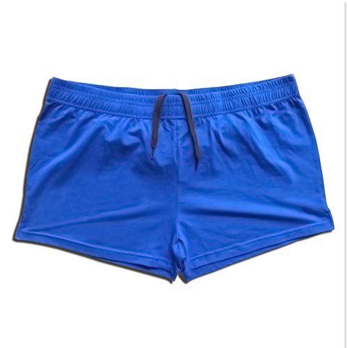 Men's Fitness Gym Shorts Cotton Workout Shorts - Medium Blue+Gray 2PCS