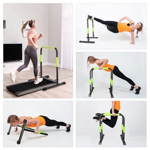 Green Adjustable Walking Pad Handle Bar 31.4-43.4 Inch Safety Handrail for Treadmills