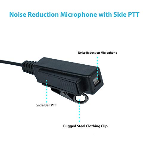 2 Wire Covert Acoustic Tube Earpiece Headset for Motorola Walkie Talkie 2-Pin 2.5MM
