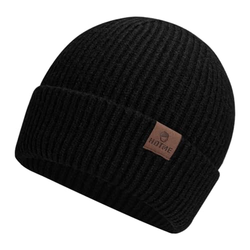 Oversize XXL Winter Beanie Knit Hat for Men - Daily Knit Ribbed Cap - Warm Toboggan Skull Caps for Cold Weather
