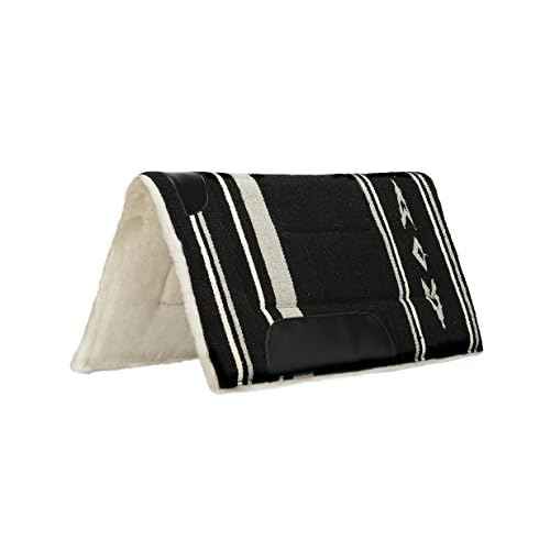Weaver Equine 32" x 32" Straight Acrylic Horse Saddle Pad, Shock Absorbing Western Saddle Pad for Protection, Durable Equine Supplies, ?Black/Gray