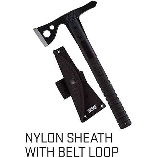 SOG FastHawk- Lighter, Faster, Agile Throwing Hatchet, Versatile Survival Tactical Axe for Competition Throwing and Camping, Hunting and Packing-Black (F06TN-CP)