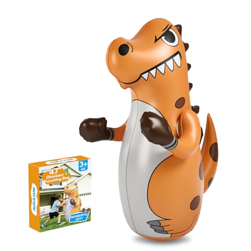 Inflatable Dinosaur Punching Bag for Kids - 47-Inch Bounce-Back Toy for Ages 3-14