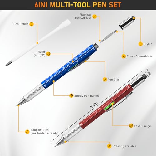 36 Pack Multifunctional Pen Set with 9 Colors - Christmas Stocking Stuffer for Men Adults