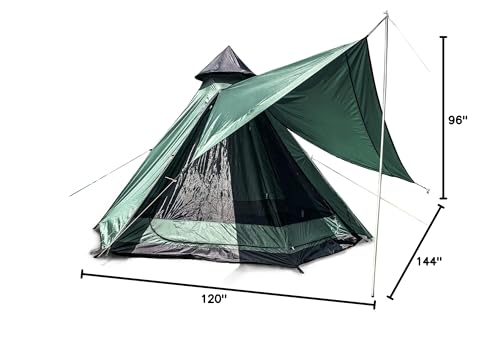 Camping Tent 2-4 Person Screen Tent Double Layer with Floor Waterproof Windproof 4 Season Large Space 12x10x8ft Outdoor Family Event
