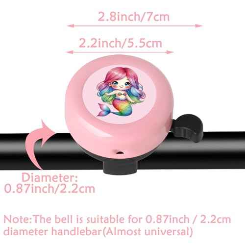 Kids Bike Bell for Little Girls, Pink Handlebar Ring Bell for Toddlers, Universal Bicycle Bell for Scooter, Tricycle, Balance Bike