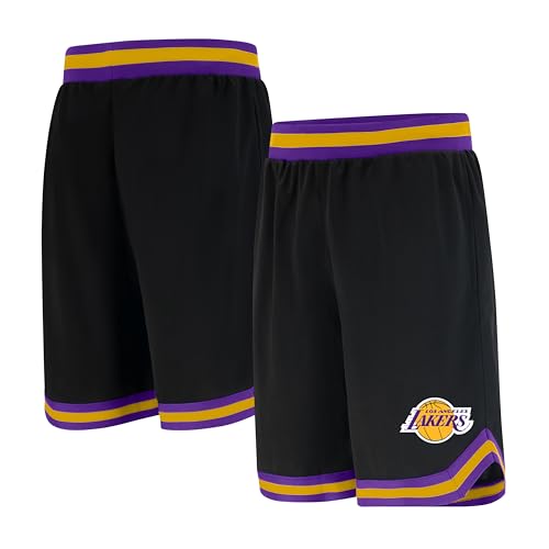 NBA Official Basketball Shorts - Los Angeles Lakers, Black, Size 10-12 - Classic Fit