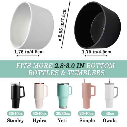 3Pcs Cute Straw Topper for Stanley Cup Straw Cover Cap, 2pcs Silicone Boot for Stanley 30/40oz Tumbler,Plus Cleaning Brush,6Pcs Cup Accessories for Men & Women