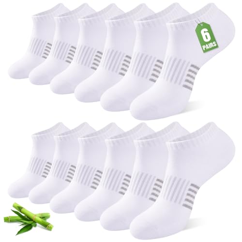 Women’s Ankle Socks 8-11 Pairs Bamboo Viscose Low Cut Socks - White