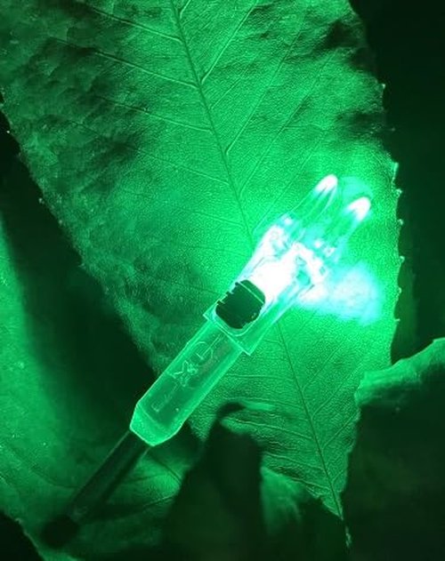 DEEPOWER X Lighted Nocks for Arrows .204”/.233”/.244”/.246” with ON/Off Switch 6-Pack with H, S, GT Bushings (Green-6Pack)