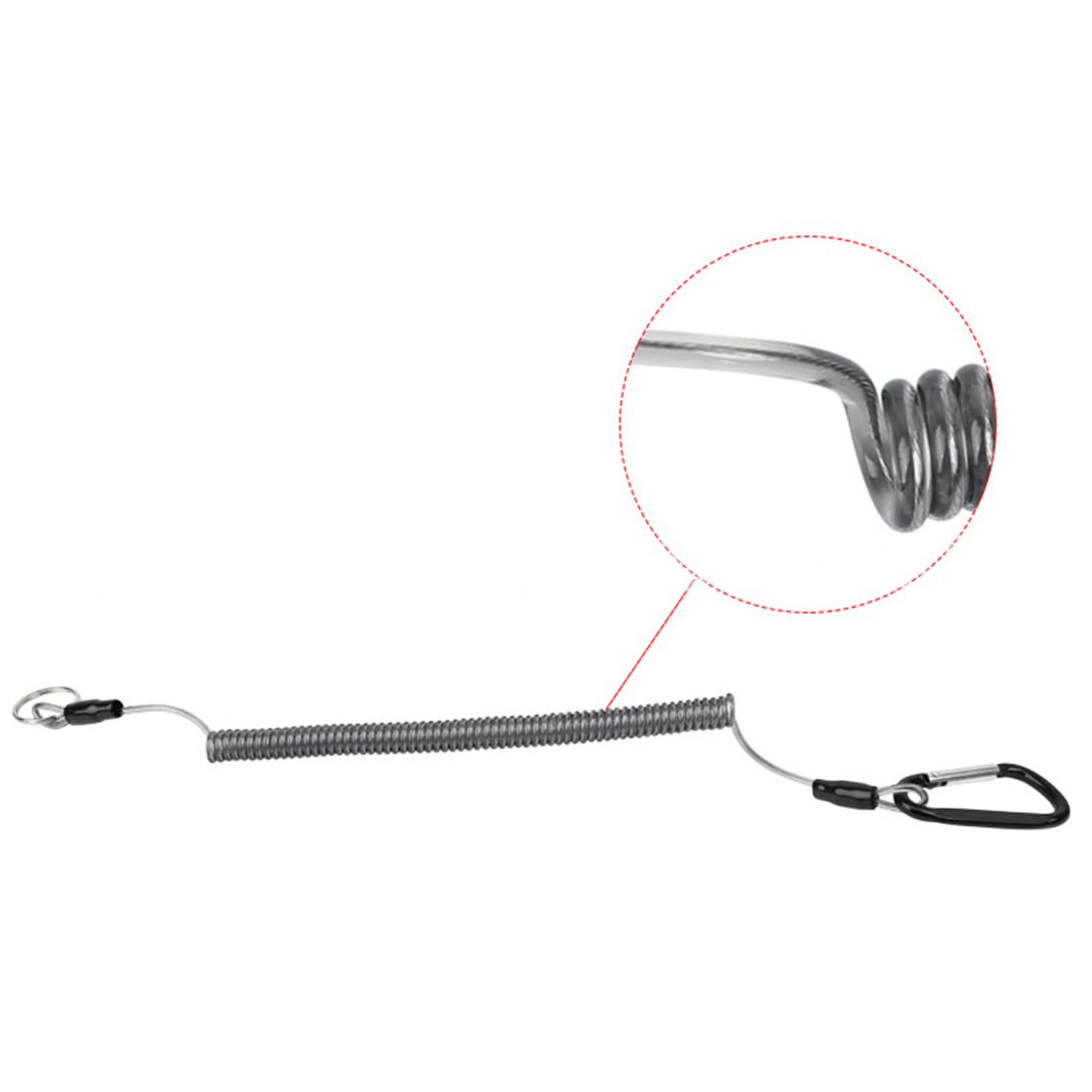 Antcher 6-Piece Multicolor Retractable Fishing Lanyards with Carabiner and Split Ring for Fishing, Hiking, Hunting