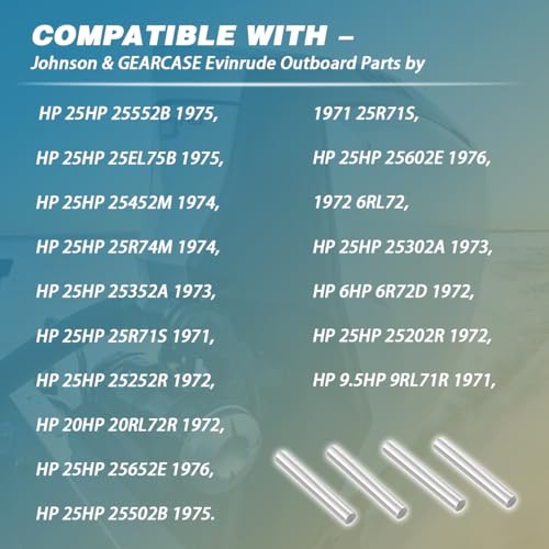 Outboard Propeller Shear Drive Pins - Replacement 4 Pack for Johnson & Evinrude