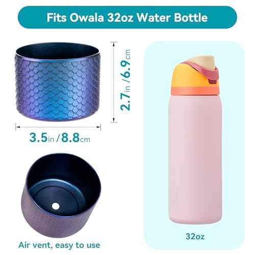 Silicone Boot for Owala Water Bottle 32 oz, Bling Anti-Slip Protective Sleeve for FreeSip/Twist/Flip Water Bottles, BPA Free