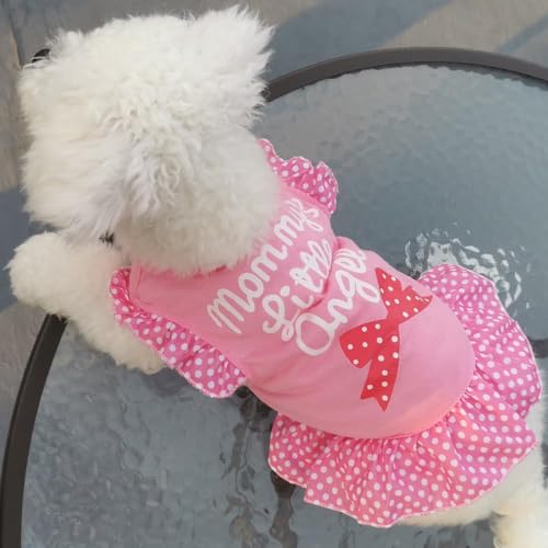 Pet Dog Dress Girl Puppy Shirt Small Pink Angel 4.5-9lb Variation