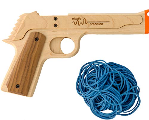 Rubber Band Gun Model 1911 Semi-Automatic Hardwoods Realistic Replica