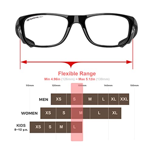 Small Safety Glasses with Side Shield - Anti-Fog, Scratch Resistant, ANSI Z87, Pickleball Glasses - Gloss Black