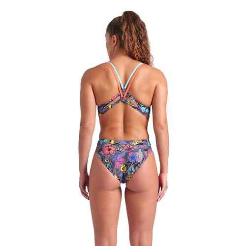 ARENA Women's Performance Vivid Repeat Swim Lace Plus Back One Piece Swimsuit
